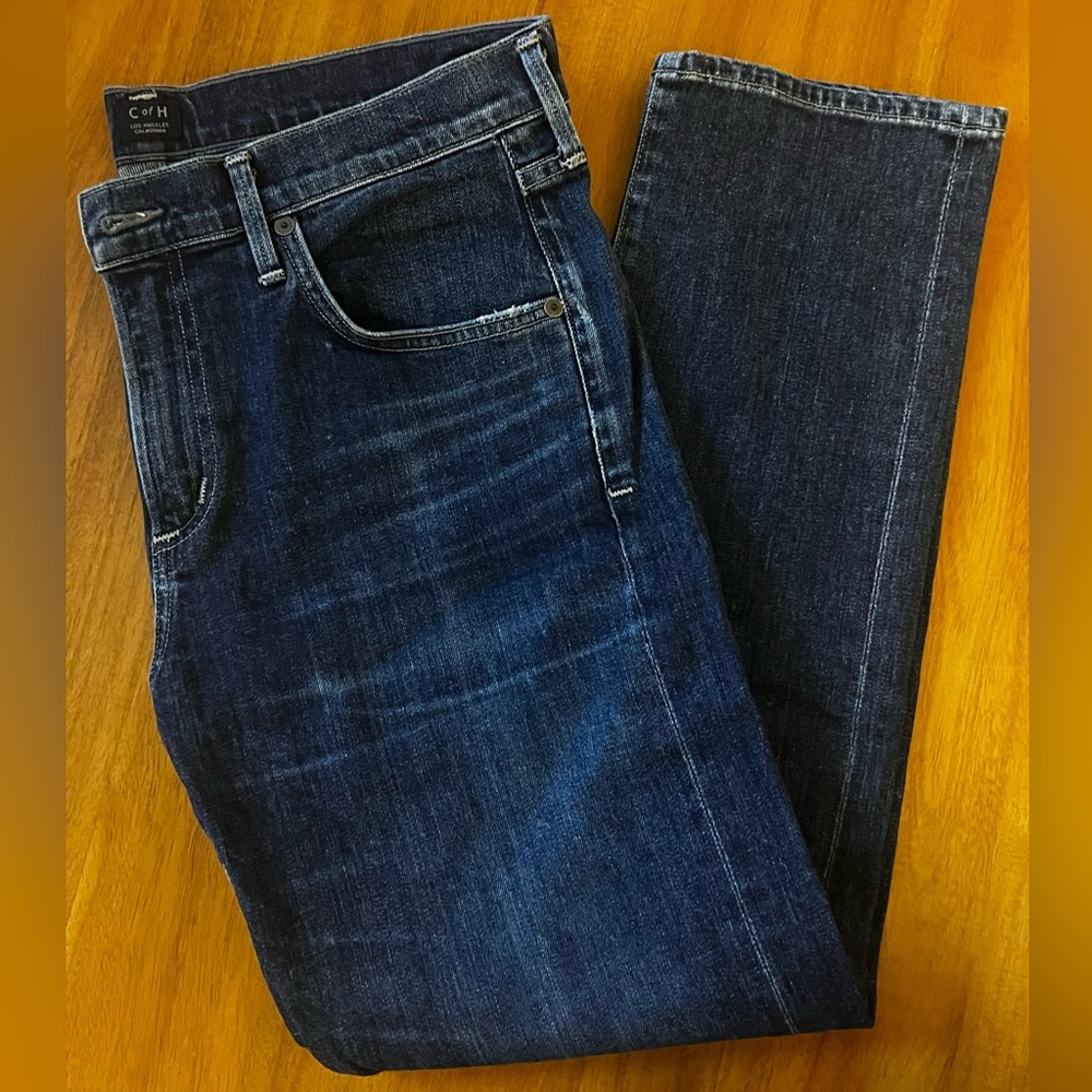 Citizens of Humanity Elsa Mid Rise Slim Fit Crop in dark wash